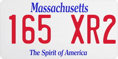 MA license plate 165XR2