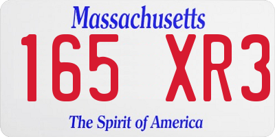 MA license plate 165XR3