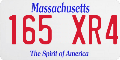MA license plate 165XR4