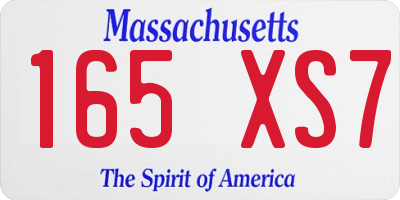 MA license plate 165XS7