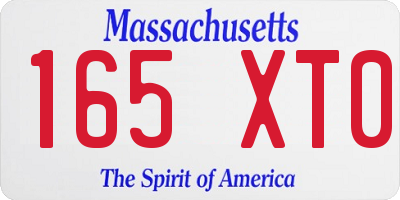 MA license plate 165XT0