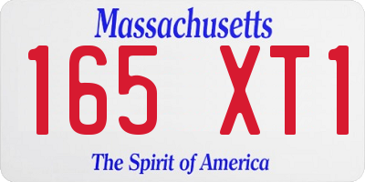 MA license plate 165XT1