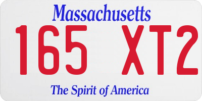MA license plate 165XT2