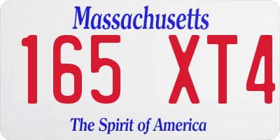 MA license plate 165XT4