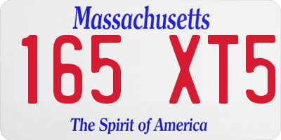 MA license plate 165XT5