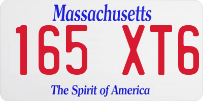 MA license plate 165XT6