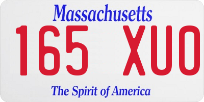 MA license plate 165XU0