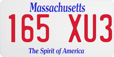 MA license plate 165XU3