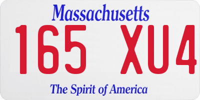 MA license plate 165XU4