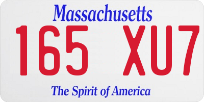 MA license plate 165XU7