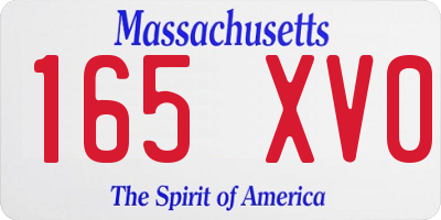 MA license plate 165XV0