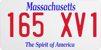 MA license plate 165XV1
