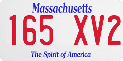 MA license plate 165XV2