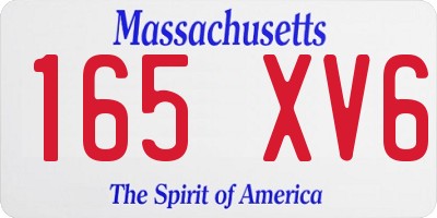 MA license plate 165XV6