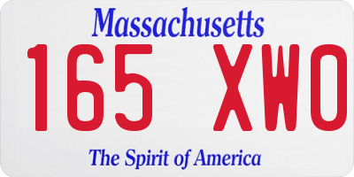 MA license plate 165XW0