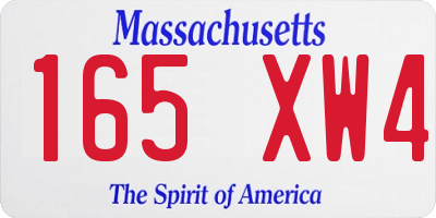 MA license plate 165XW4