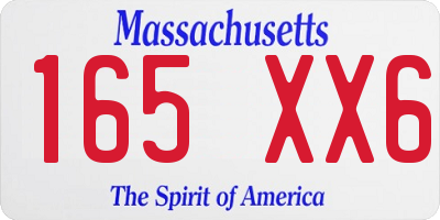 MA license plate 165XX6
