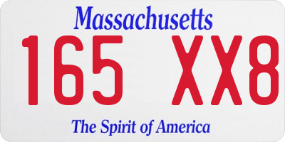 MA license plate 165XX8