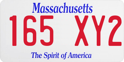 MA license plate 165XY2