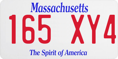 MA license plate 165XY4