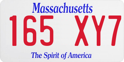 MA license plate 165XY7