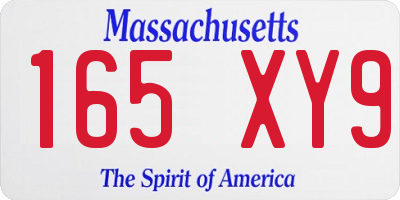 MA license plate 165XY9