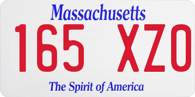 MA license plate 165XZ0
