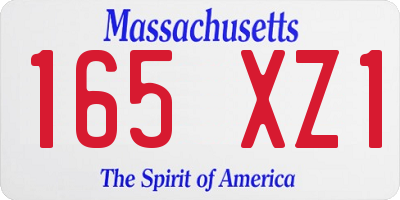 MA license plate 165XZ1