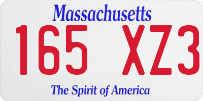MA license plate 165XZ3