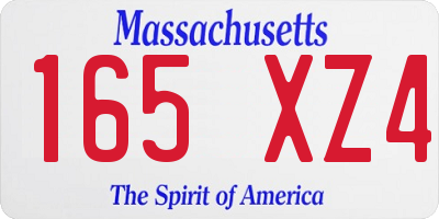 MA license plate 165XZ4