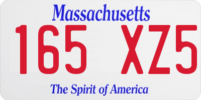MA license plate 165XZ5