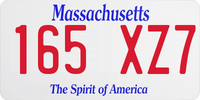 MA license plate 165XZ7