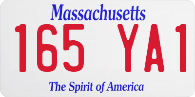 MA license plate 165YA1