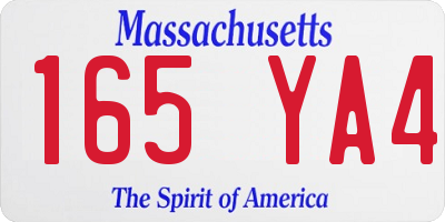 MA license plate 165YA4