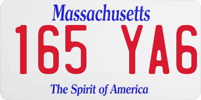 MA license plate 165YA6