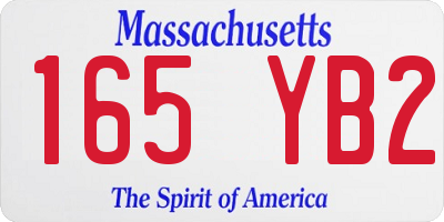 MA license plate 165YB2
