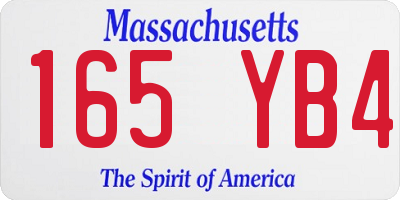 MA license plate 165YB4