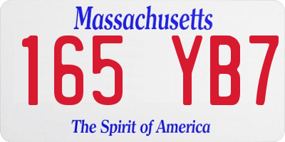 MA license plate 165YB7