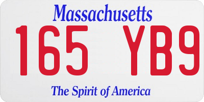 MA license plate 165YB9