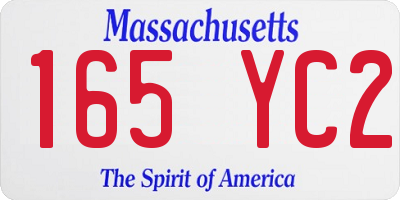 MA license plate 165YC2