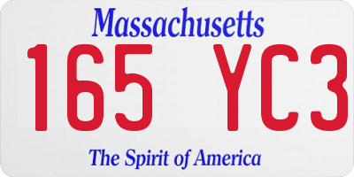 MA license plate 165YC3