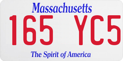 MA license plate 165YC5