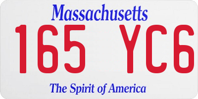 MA license plate 165YC6