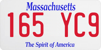 MA license plate 165YC9