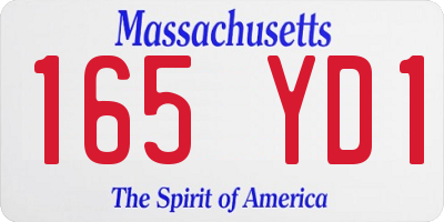 MA license plate 165YD1