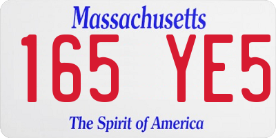 MA license plate 165YE5