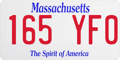 MA license plate 165YF0