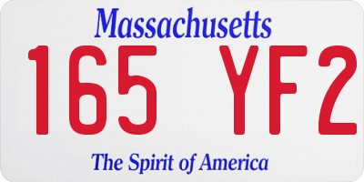MA license plate 165YF2
