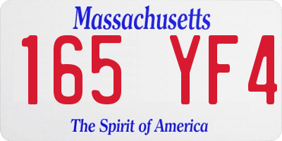 MA license plate 165YF4