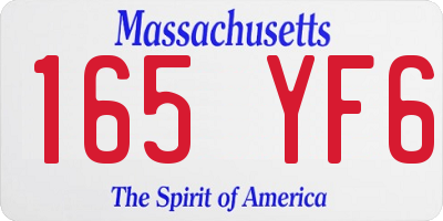 MA license plate 165YF6